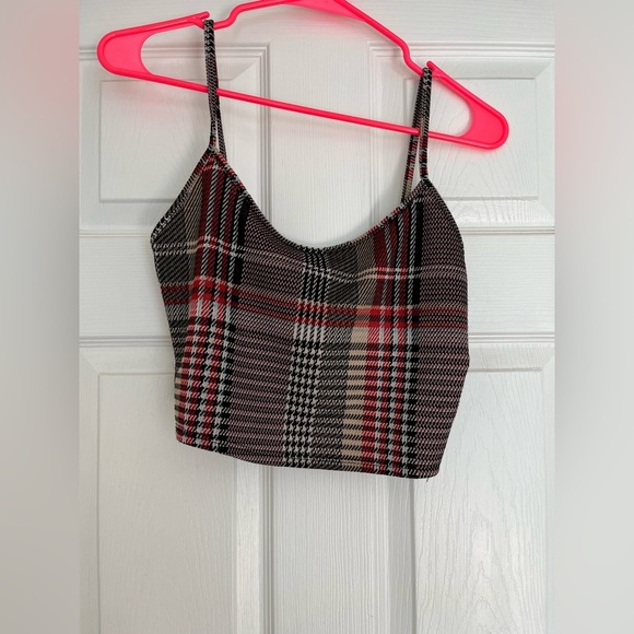 Plaid Women's Crop Top size Medium - Picture 4 of 9